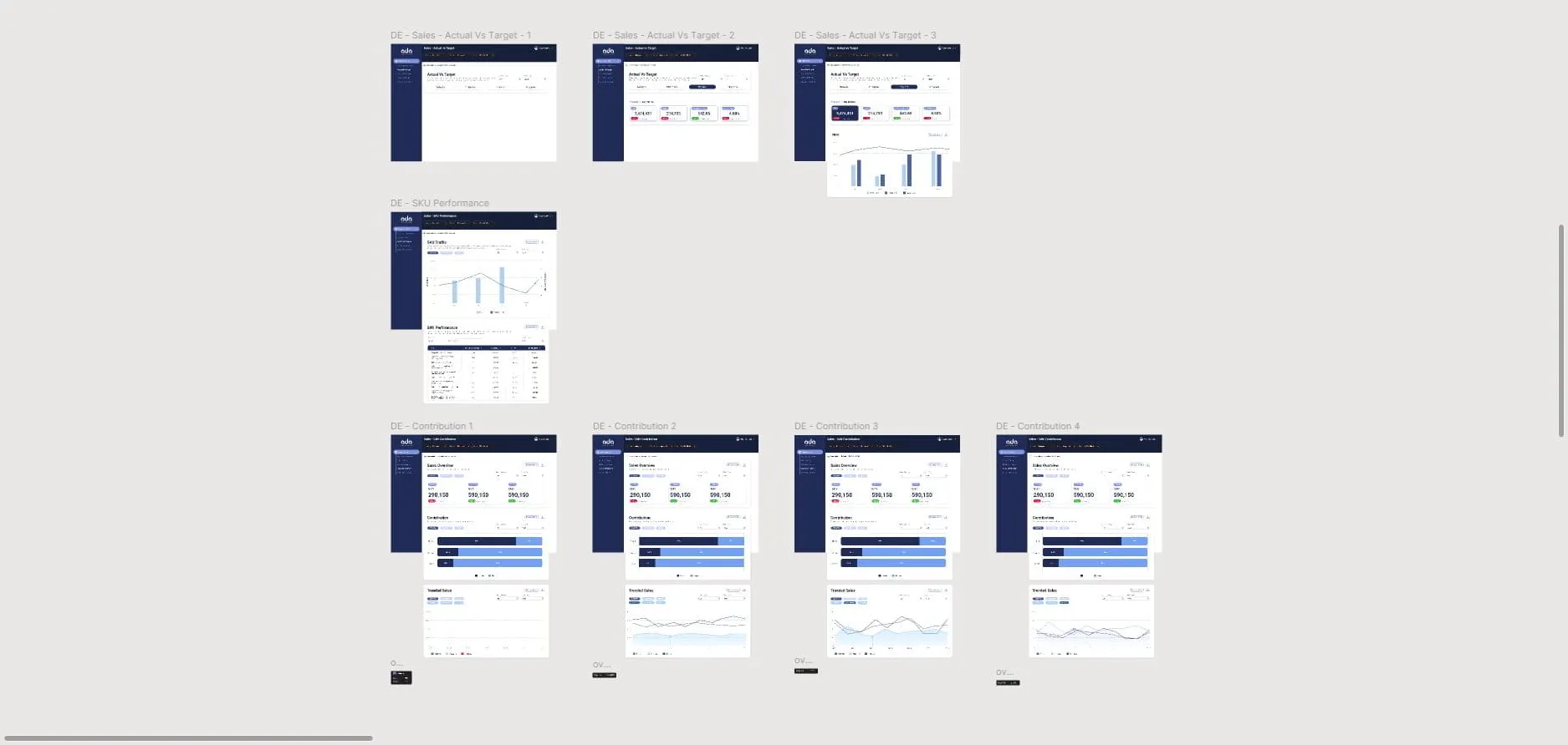 digital ecommerce - screens for first 2 subsections.