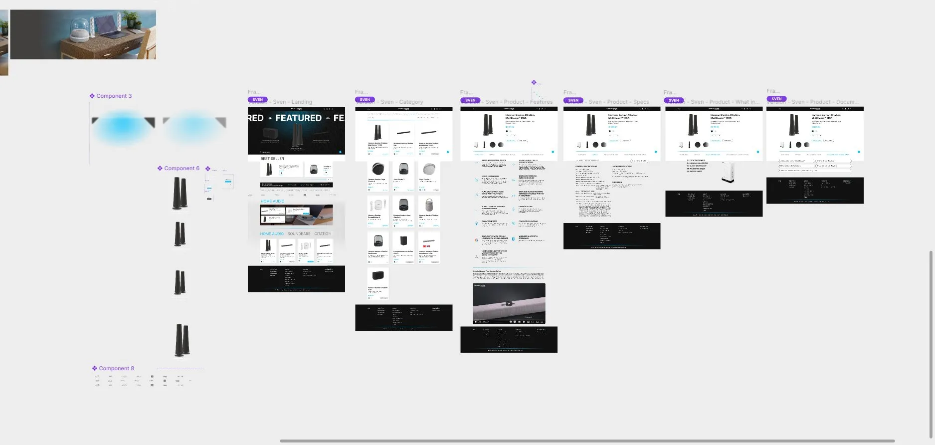 my proposed design for homepage, product pages, and product details.